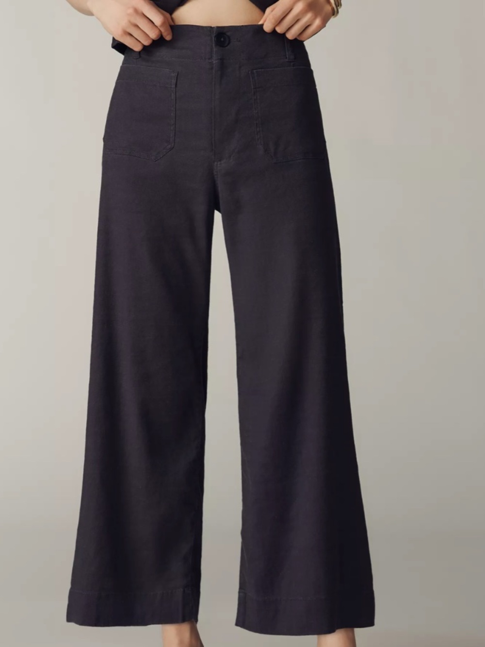 Maeve Cropped Linen Wide Leg Pants (Collette)